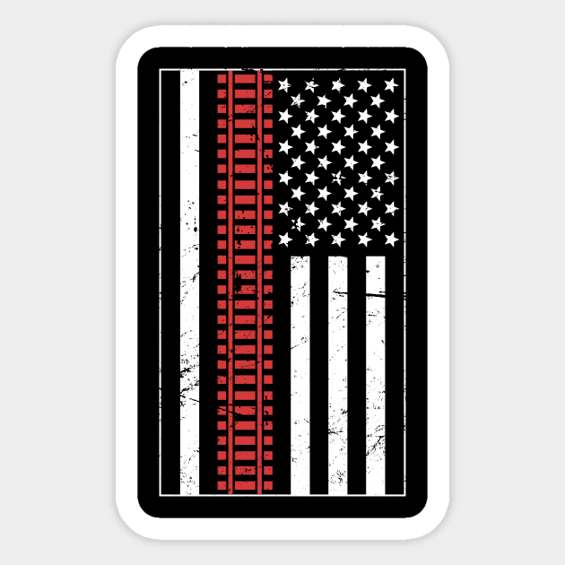 American Flag & Model Railroad Sticker by MeatMan